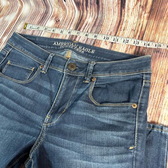 American Eagle SUPER SKINNY Womens Size 6 Mid Rise Blue Jeans Denim Pants 29x29 - Picture 6 of 11